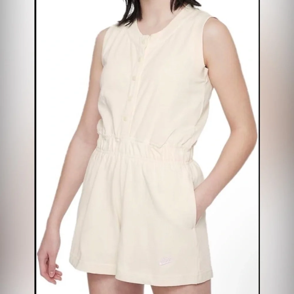 Nike Girls Cream Sleeveless Romper